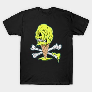 Dripping Melting Ice Cream Skull T-Shirt